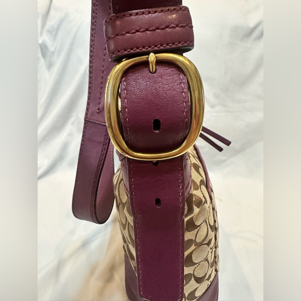 Coach Signature Monogram Canvas and Leather Hobo Shoulder Crossbody bag - Picture 8 of 14